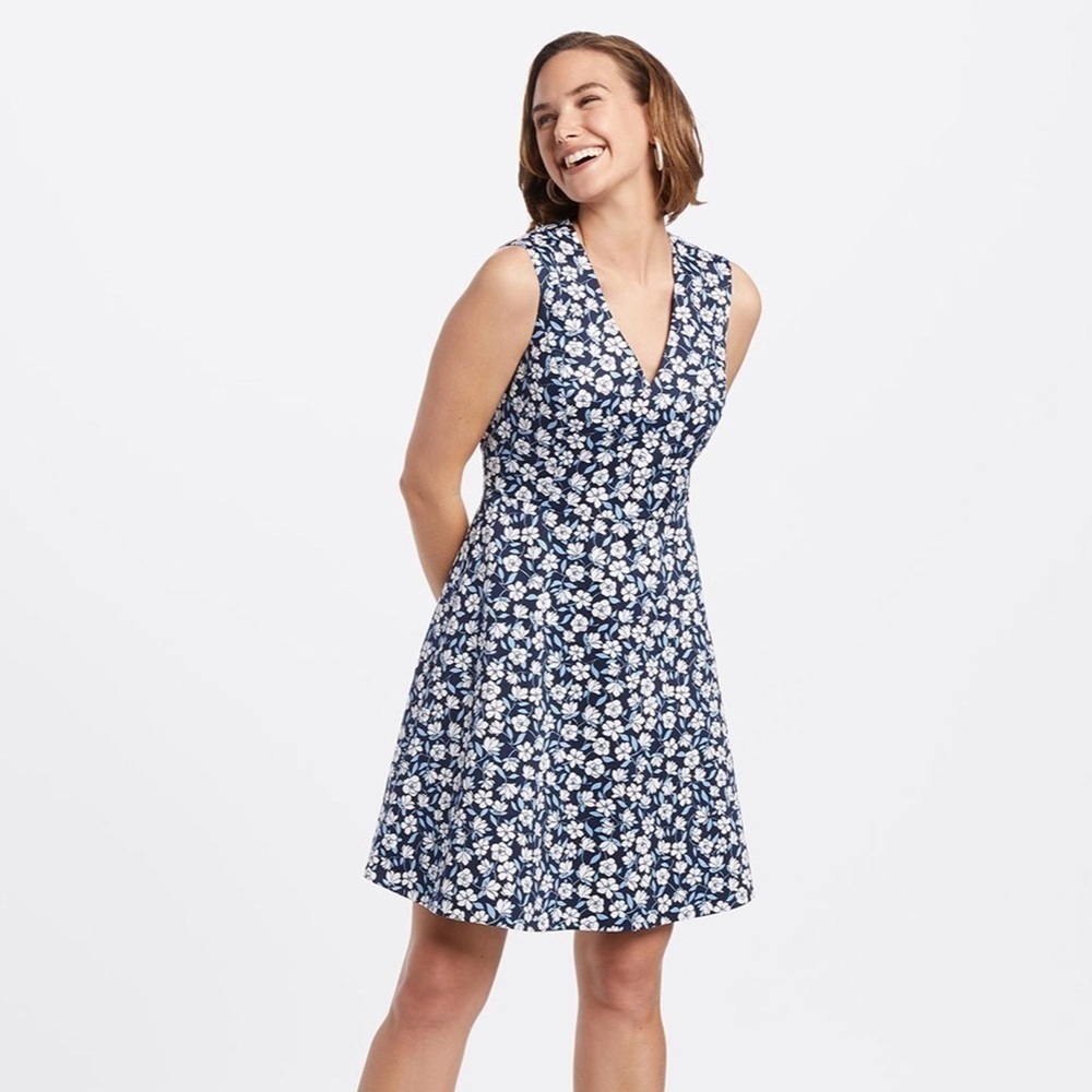 Draper James Floral Love Circle Navy Dress Size 4